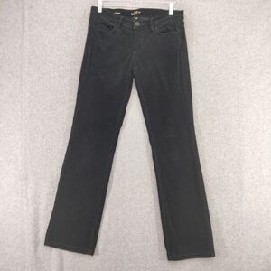 Ann Taylor LOFT BootCut Pants Womens Sz 27/4 Corduroy Black Modern Sexy Mid Rise